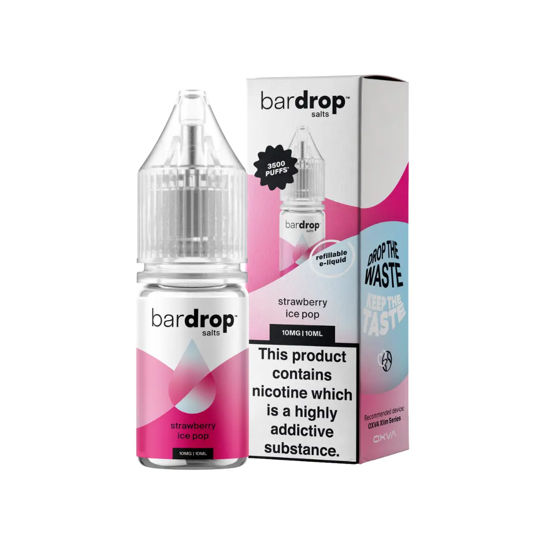 Bar Drop Strawberry Ice Pop 10ml Nic Salt E-liquid
