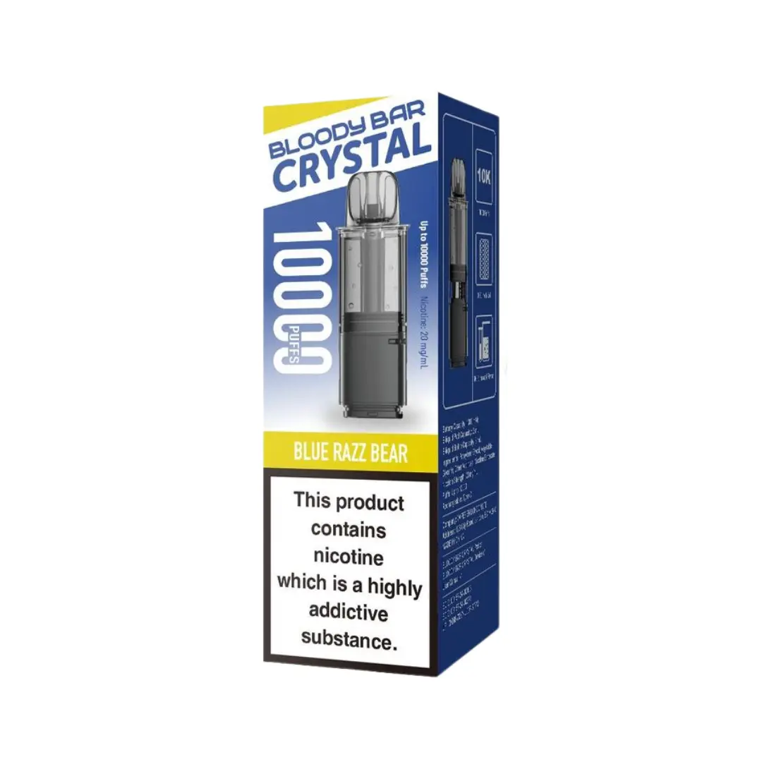 Bloody Bar Crystal 10K Blue Razz Bear Refill Pods