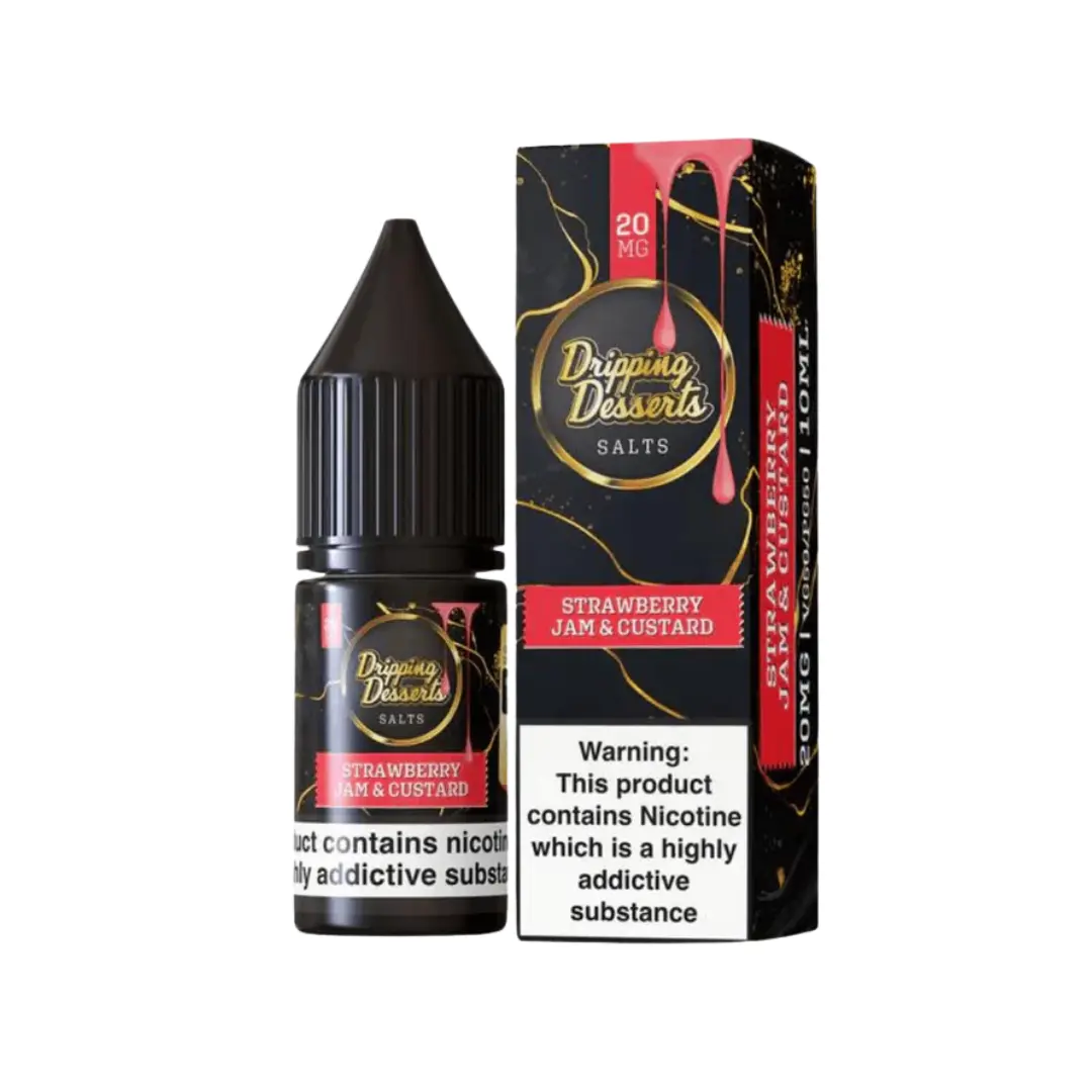 Dripping Desserts Strawberry Jam & Custard 10ml Nic Salt E-liquid