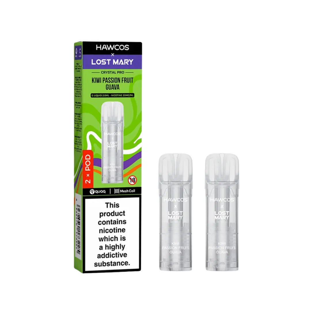 Hawcos X Lost Mary Crystal Pro Kiwi Passion Fruit Guava Refill Pods
