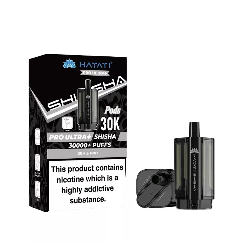Hayati Pro Ultra Plus Shisha 30000 Gum & Mint Pods