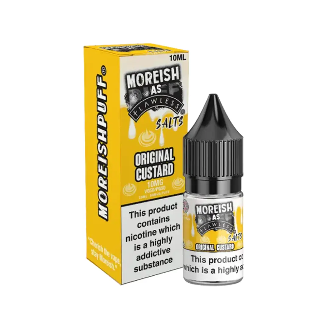Moreish As Flawless Original Custard 10ml Nic Salt E-liquid
