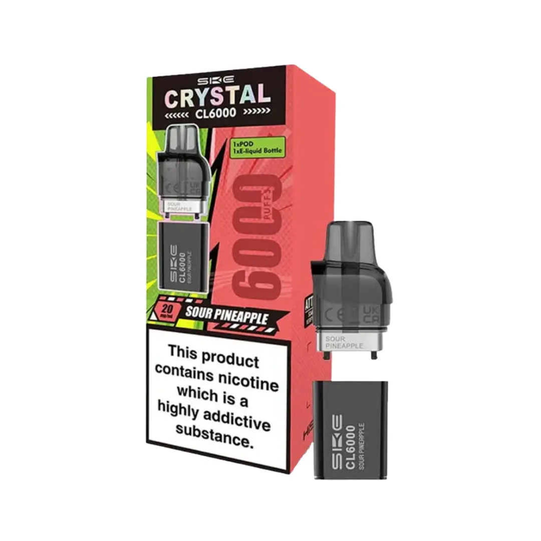 SKE Crystal CL6000 Sour Pineapple Prefilled Vape Pods