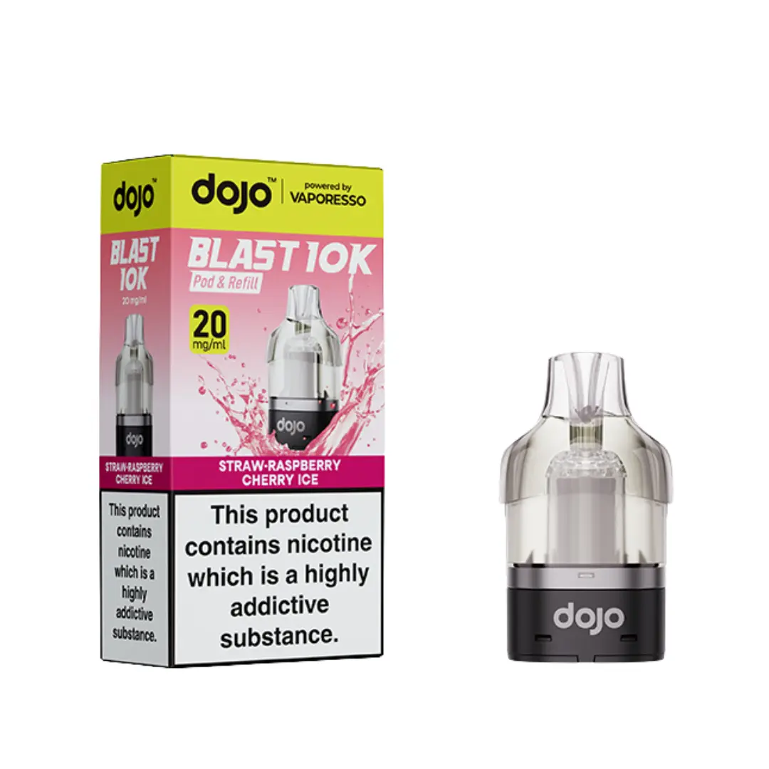 Vaporesso Dojo Blast 10K Straw-Raspberry Cherry Ice Prefilled Pods